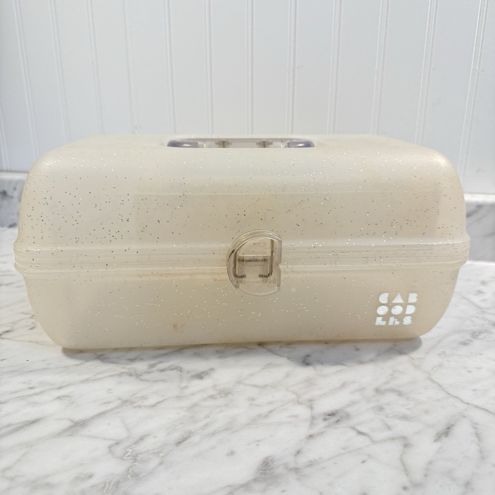 Vintage CABOODLES 3 Tier w/Mirror Clear Glitter Jellies Makeup Case 2622 Y2K